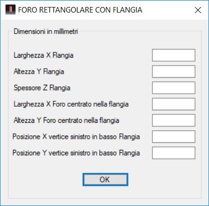 foro rettangolare con flangia da ottenere con fresa cnc