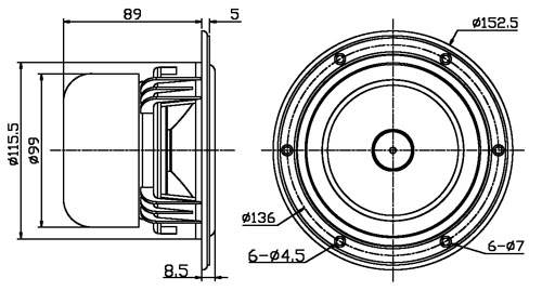 misure altoparlante HiVi F5